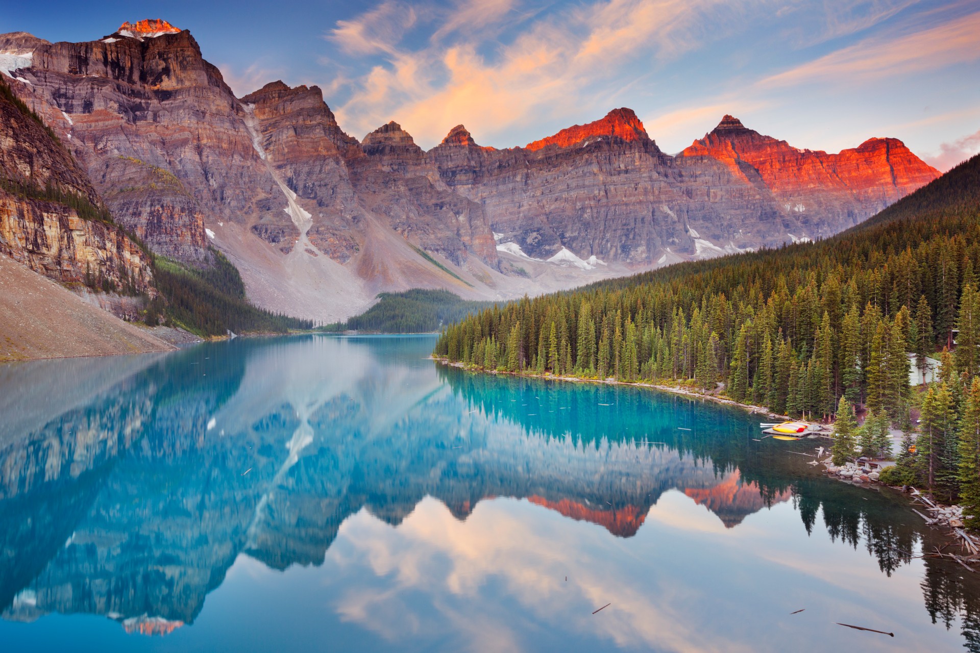 Moraine Lake at sunrise, Banff National Park, Canada